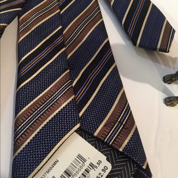 NORDSTROM 100% Silk TIE Navy & Stripes NEW - Picture 4 of 6